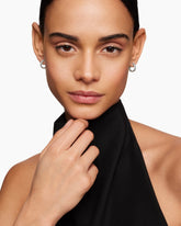 Cable Edge® Huggie Hoop Earrings in Sterling Silver with Diamonds, 13mm